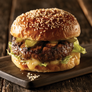 Juicy Homemade Beef Burgers with Oyster Sauce