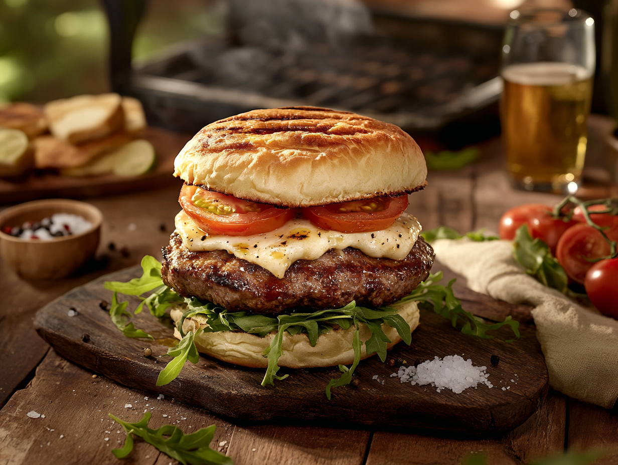 Authentic Brazilian Picanha Burger with Smoky Mozzarella