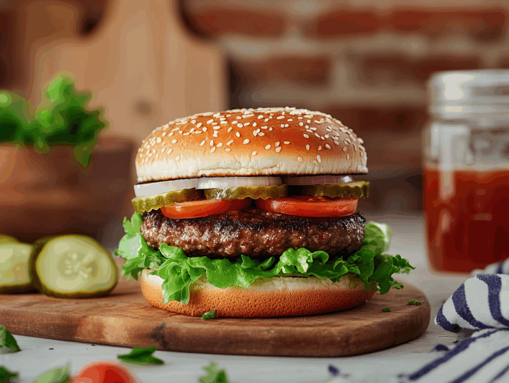 Flame-Grilled Homemade Whopper Bringing Fast Food to Your Kitchen